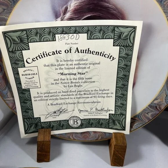 Set of 4 Plates Bradford Exchange - Native Beauty - Native American Inspired - W - Picture 7 of 10